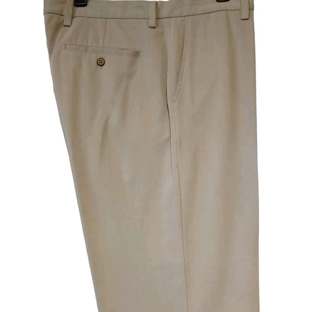 Tommy Bahama Silk/Cotton Dress Pants size 36 x 30  Light Gray  Flat front  GUC